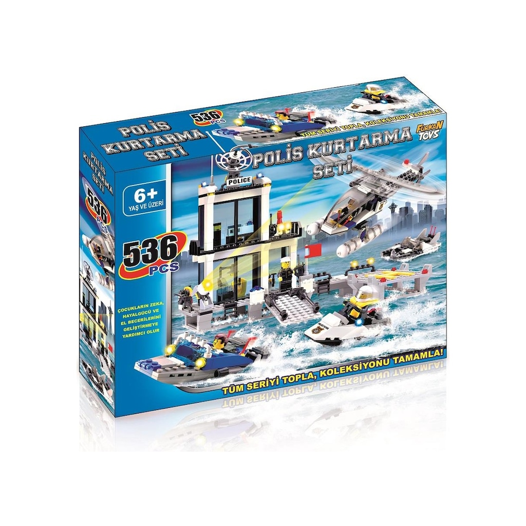 戦国対戦カードセット0808 Furkan 536 Parça Polis Kurtarma ve Deniz Araçları Oyun Seti