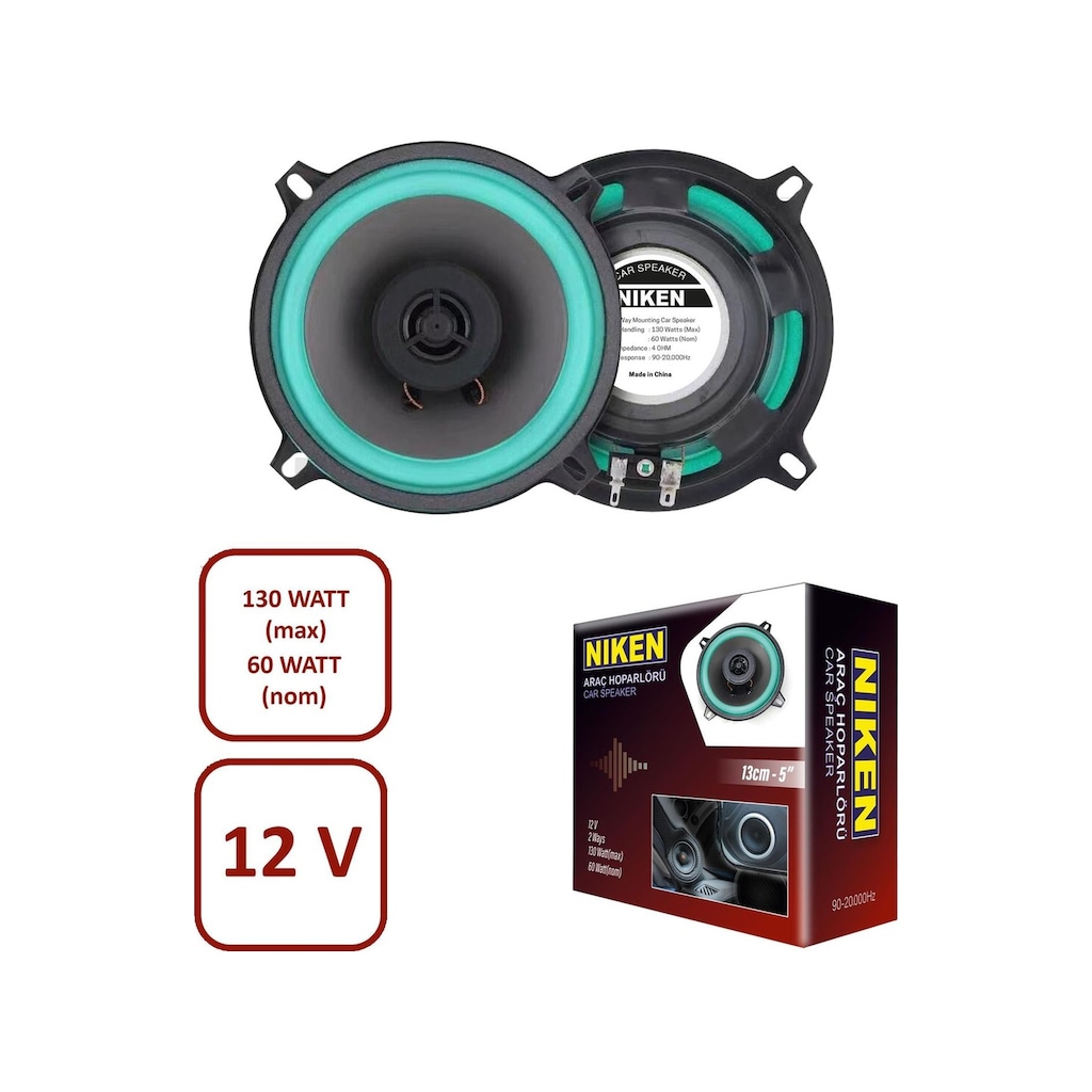 Niken Araç Hoparlörü 13cm 5inç 4 Ohm 130 Watt Fiyatları