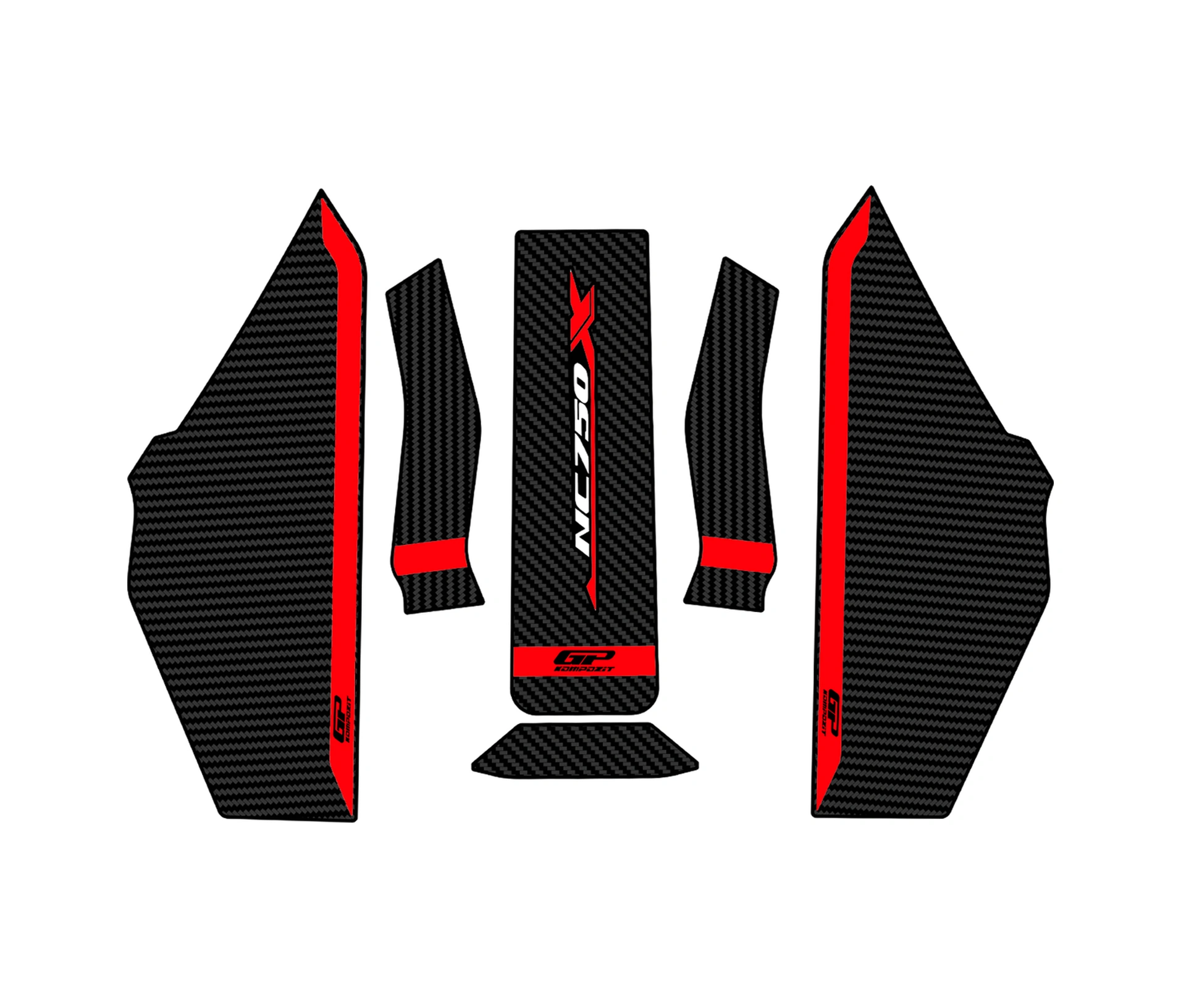 Gp Kompozit Honda Nc 750 X 2025 Uyumlu Tank Pad Karbon-kırmızı