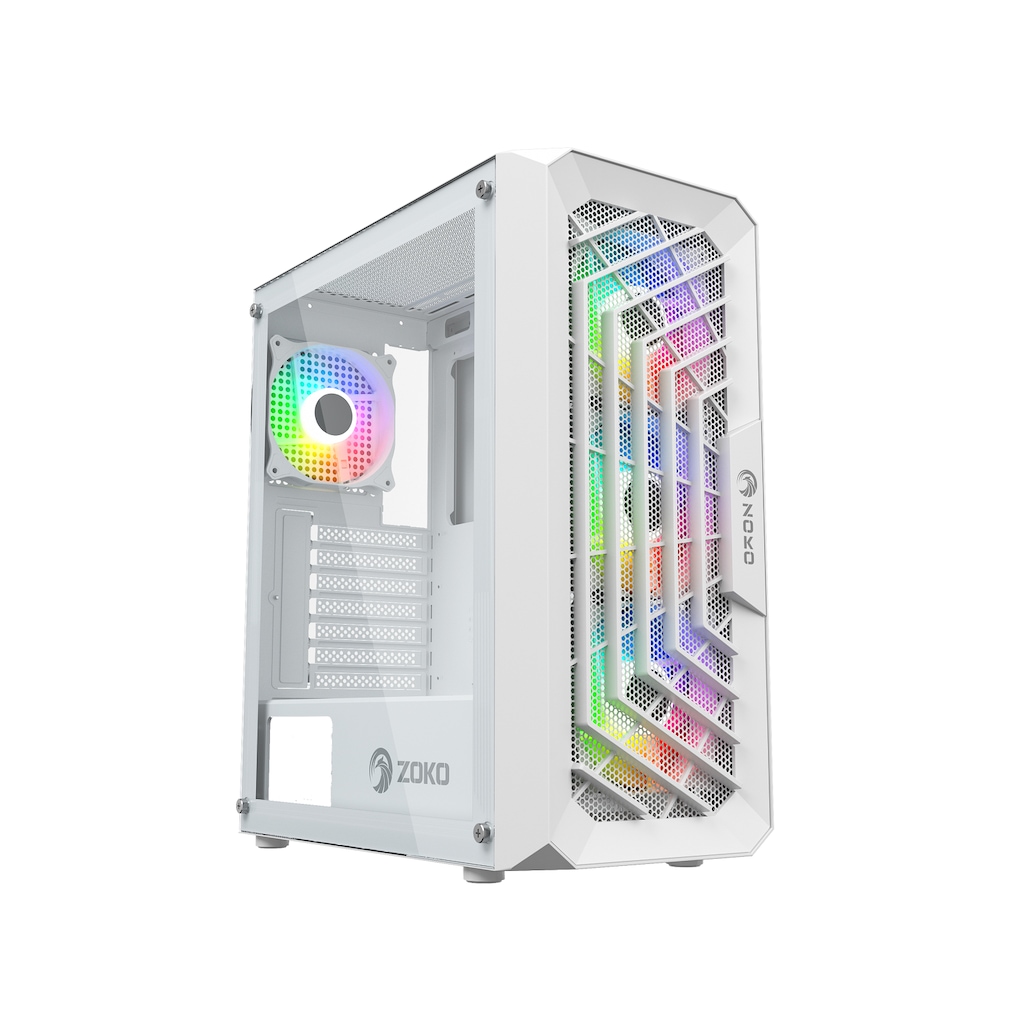 Zoko Chiko White 4x12 CM ARGB Fan Mesh Panel Temperli Cam