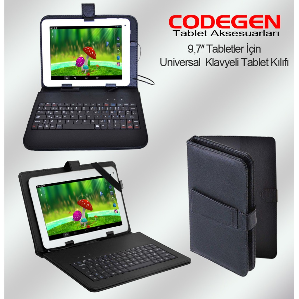 9 7 inc klavyeli tablet kilifi