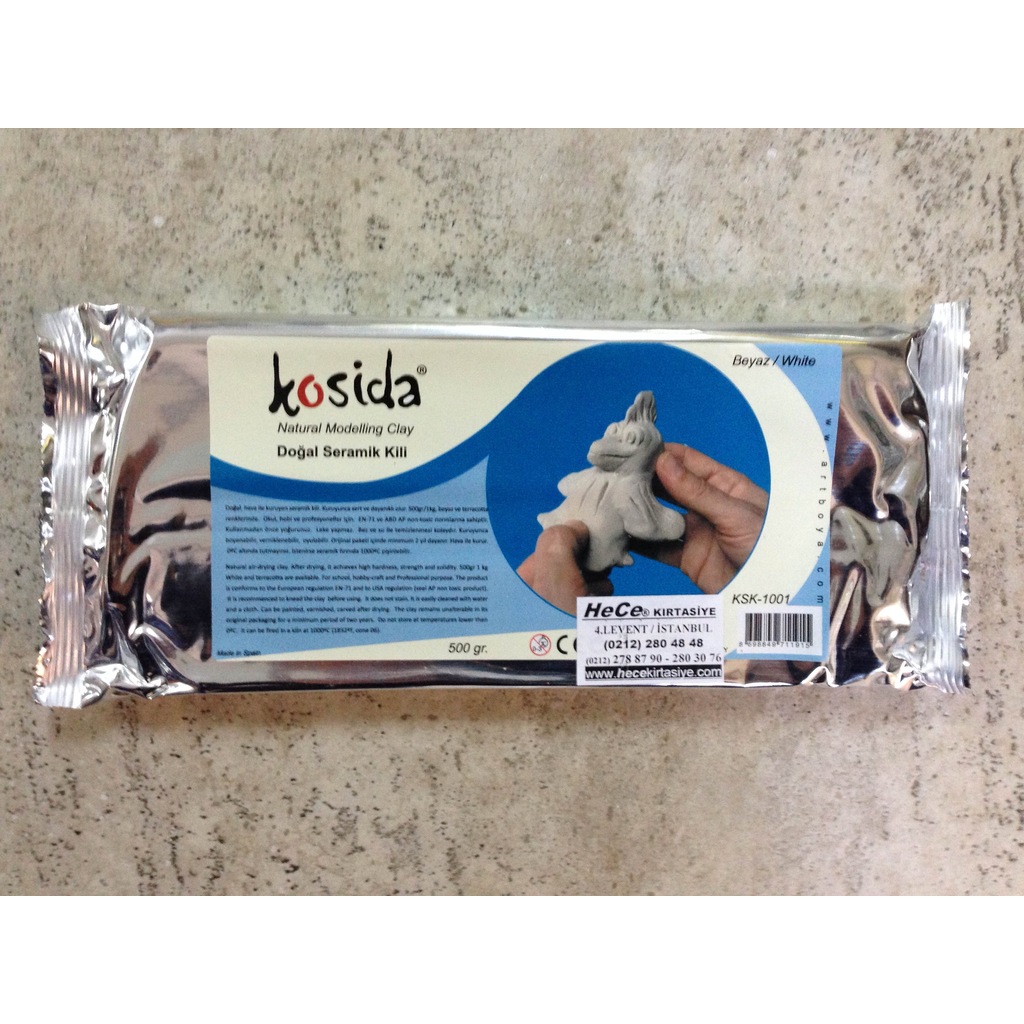 PONART KOSİDA KSK-1001 DOĞAL BEYAZ SERAMİK KİLİ 500gr.