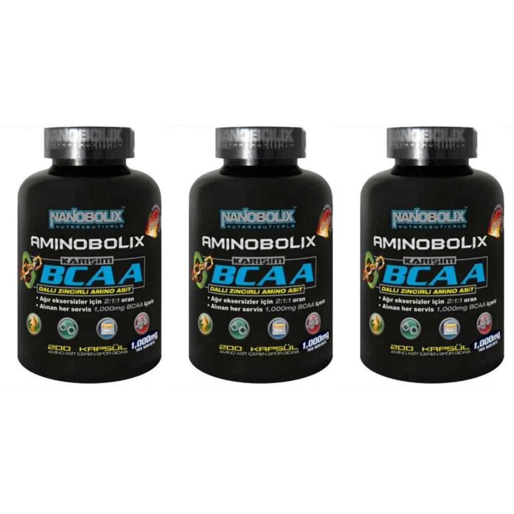 NANOBOLİX Aminobolix Bcaa 200 Kapsul 1000 Mg-3 kutu