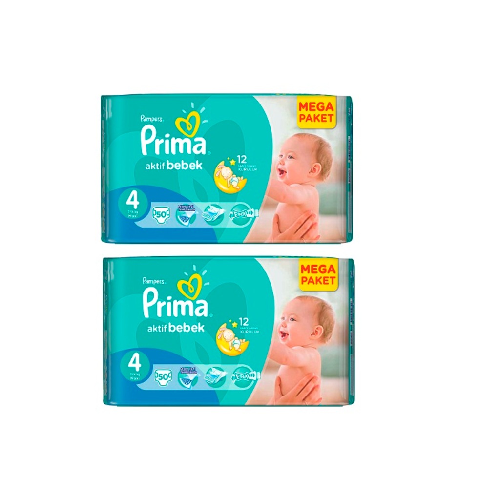 Prima Bebek Bezi Aktif Bebek 4 Beden Maxi Mega Paket 50 Adet X 2 Fiyatlari Ve Ozellikleri