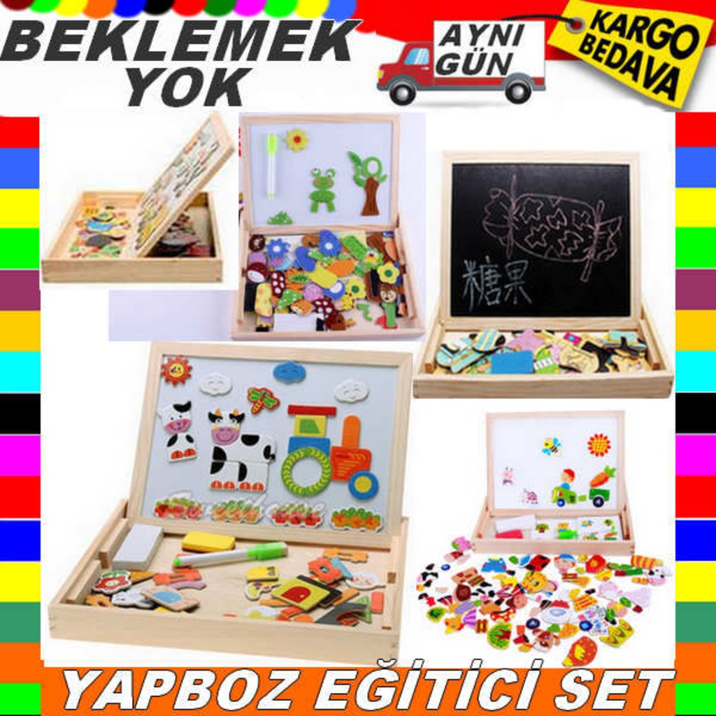 Yazı Tahtası Bulmaca Eğitici Oyuncak Eğitim Seti Kampanyalı