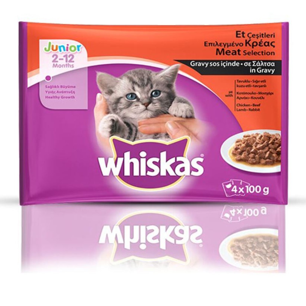 Whiskas Junior Meat Selection Etli Multipack Pouch Yavru Kedi Maması 4