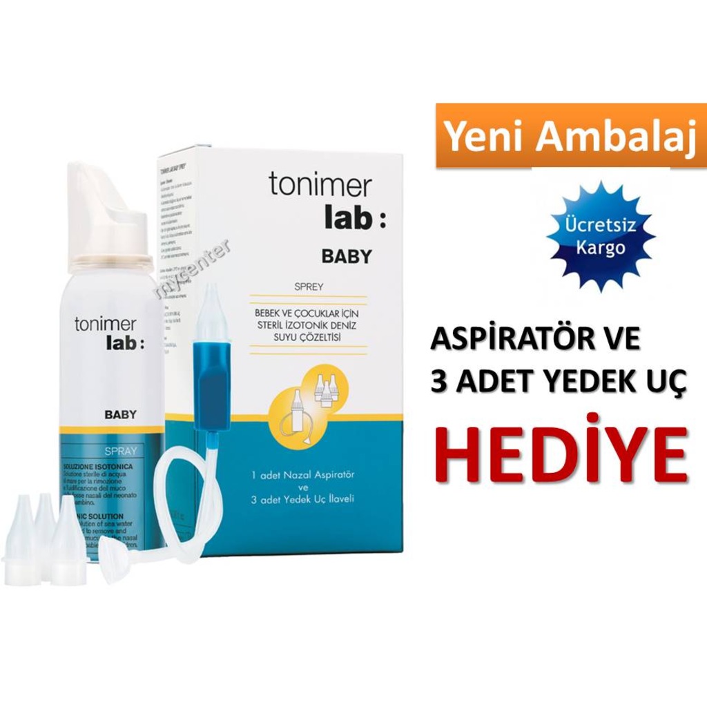 Tonimer Baby Sprey 100ml Aspiratör ve 3 Yedek Uç HEDİYE 12/2020