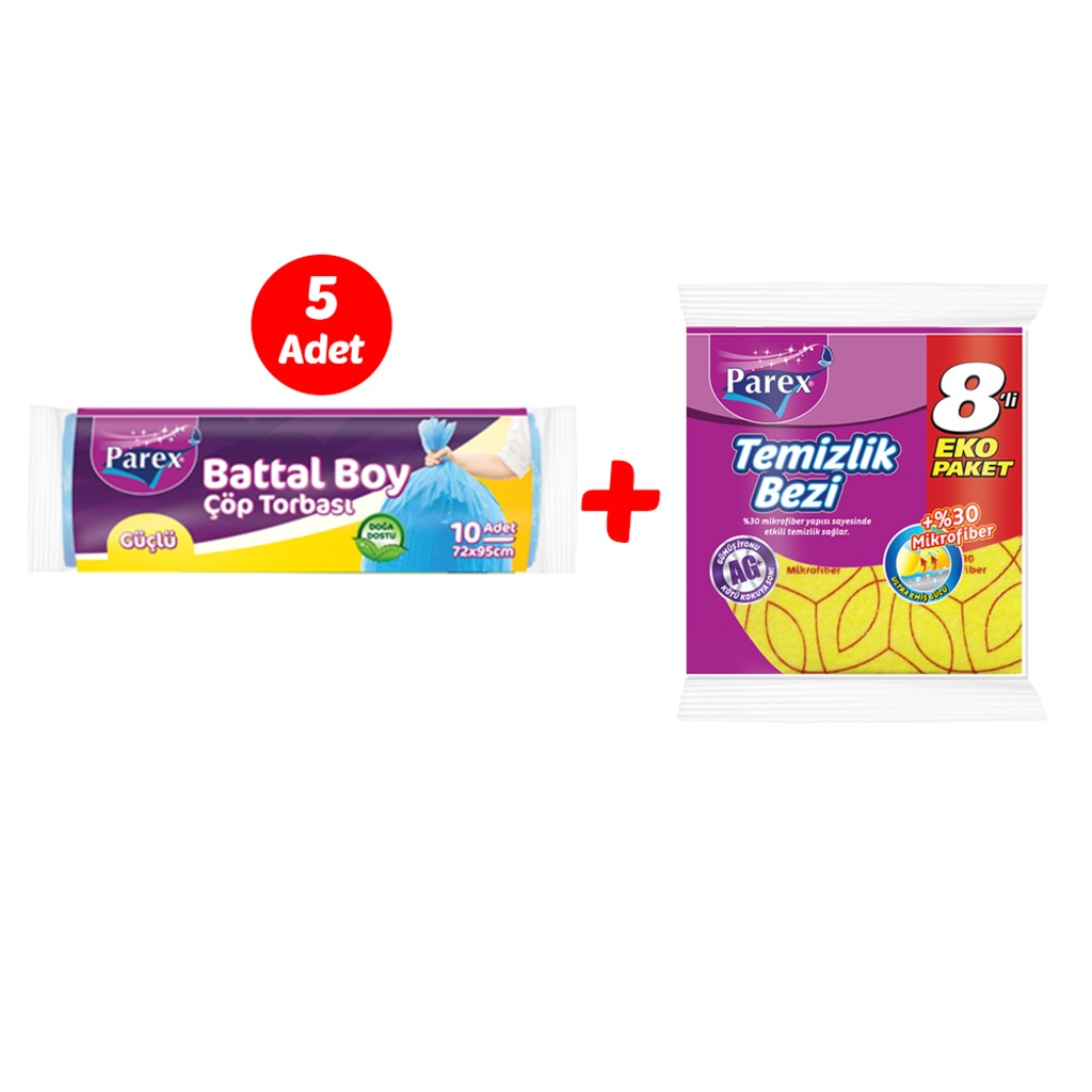 52689271 - Parex Güçlü Battal Boy Çöp Torbası 5 Adet Mavi 72 x 95 CM + Parex Temizlik Bezi 8'li (%30 Mikrofiber) - n11pro.com 52689271 - Parex Güçlü Battal Boy Çöp Torbası 5 Adet Mavi 72 x 95 CM + Parex Temizlik Bezi 8'li (%30 Mikrofiber) - n11pro.com