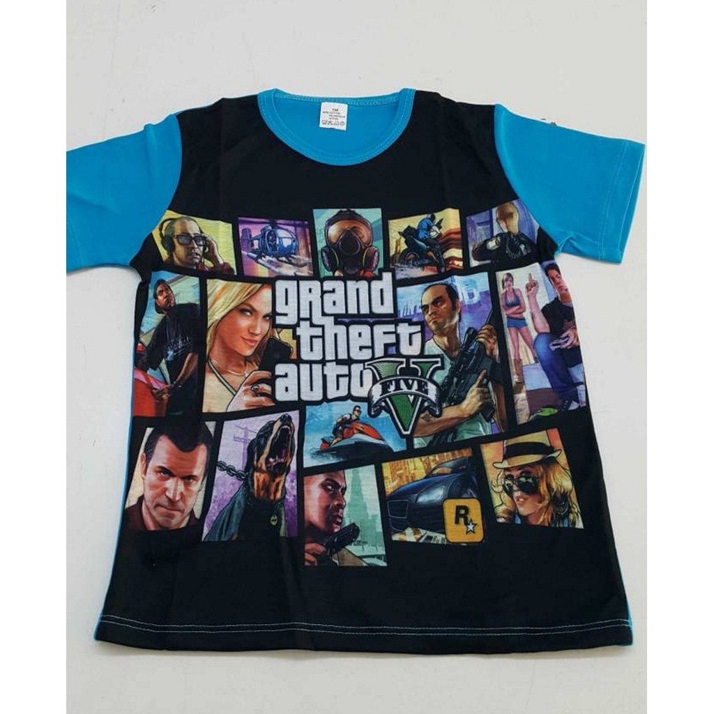 Gta 5 T Shirt Ucretsiz Kargo Turkuaz Siyah Fiyatlari Ve Ozellikleri