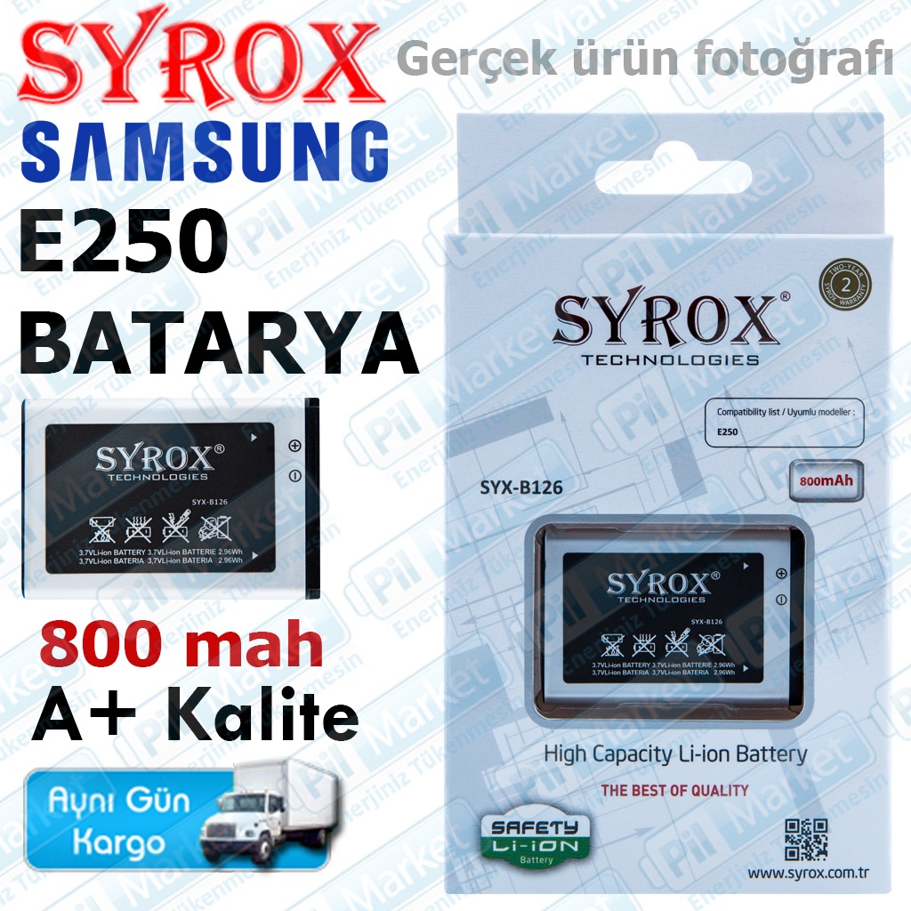 samsung e250 800 mah batarya