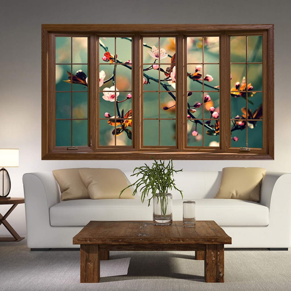 Pencere Duvar Kağıdı, Çiçek 185x108cm. Fiyatları ve Özellikleri