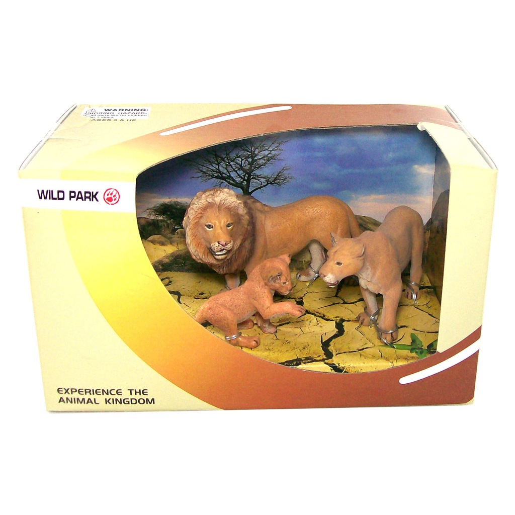 CC Oyuncak - Wild Park Kutuda Üç Parça Aslan Ailesi