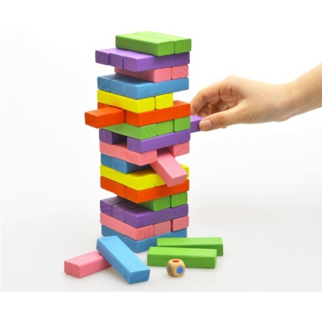 16 Cm Kucuk Boy Renkli Jenga Benzeri Ahsap Denge Oyunu Fiyatlari Ve Ozellikleri