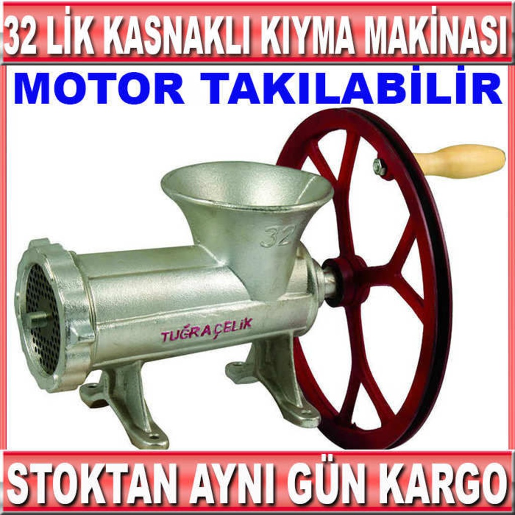 Et Kıyma Makinesi Döküm Kasnaklı 32 lik Salça Et Kıyma Makinası