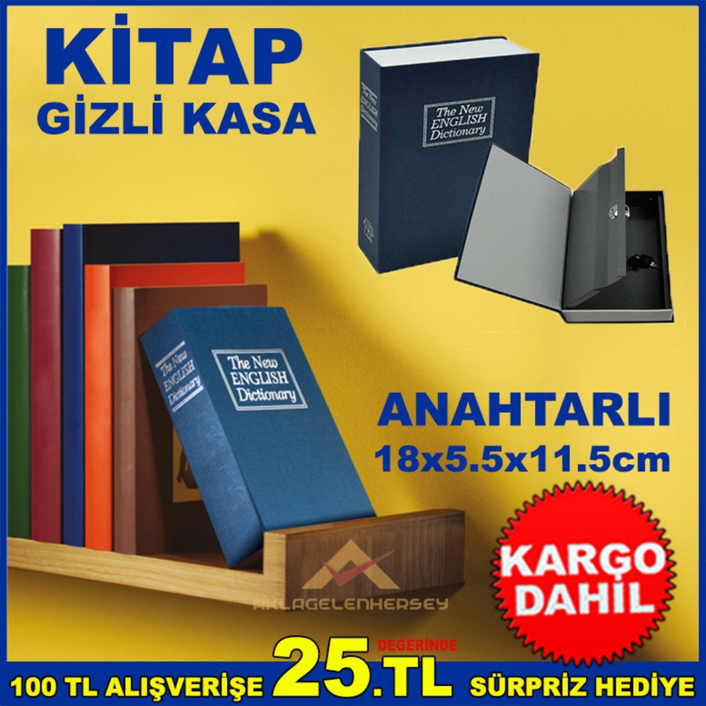 Kitap Kasa Book Safe Kitap Gorunumlu Gizli Kasa