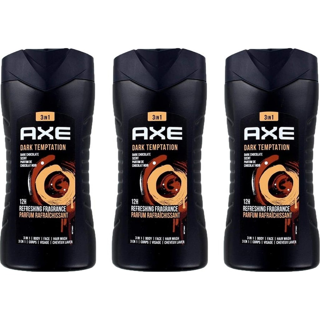 Axe Dark Temptation 3 in 1 Erkek Duş Jeli 3 x 250 ML Fiyatları