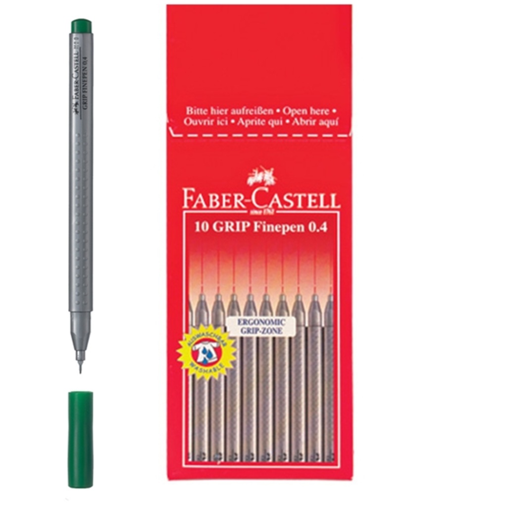 Faber Castell Grip Finepen Yesil Renk 0 4 Mm Uc 10 Lu Kalem Seti N11pro Com