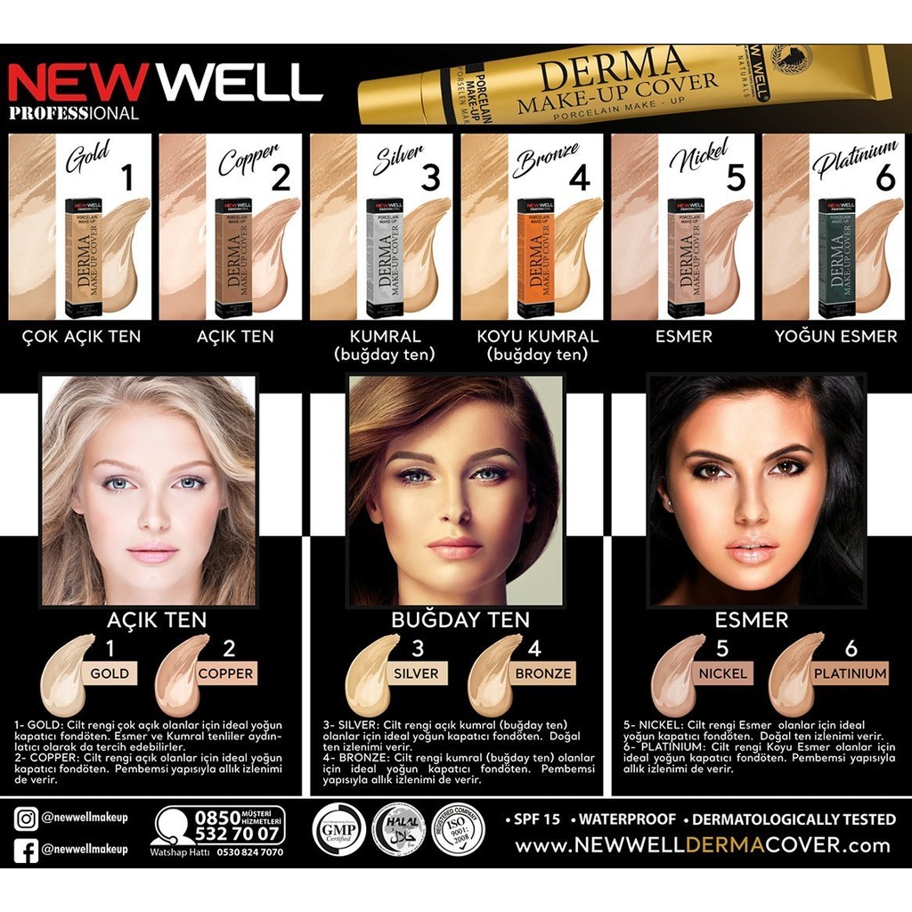 New Well Derma Cover Make Up Porselen Makyaj Kapatici Fondoten 3 N11pro Com