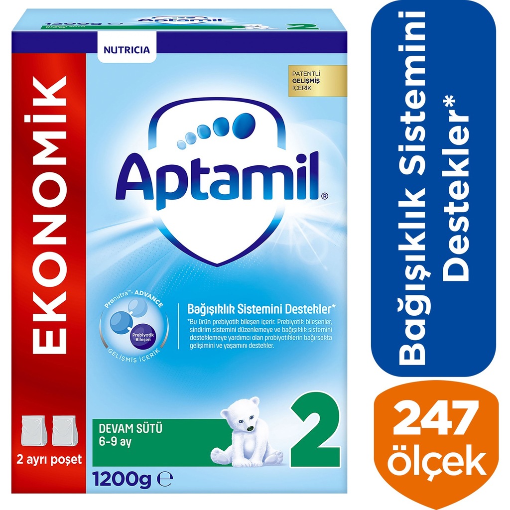 Aptamil 2 Akıllı Kutu Devam Sütü 1200 gr SKT : 04/2021