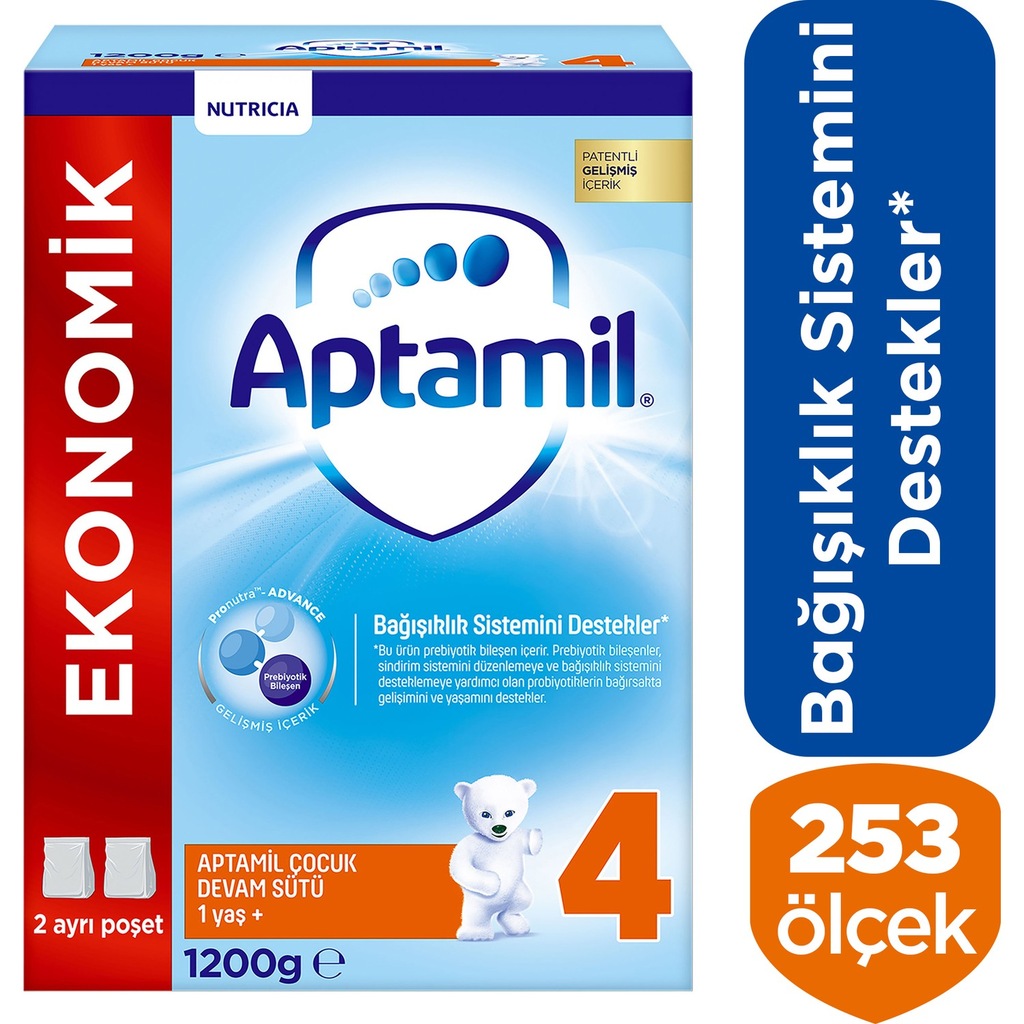 Aptamil Çocuk 4 (Toz) Devam Sütü 1200 gr SKT : 05/2021