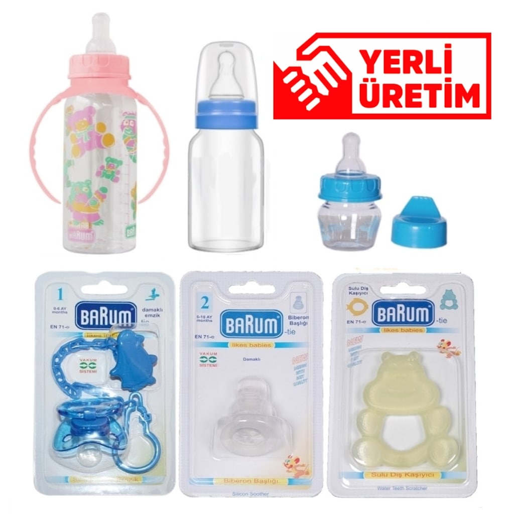 Bebek Emzik &amp; Biberon Seti 6 Parça Türk Malı