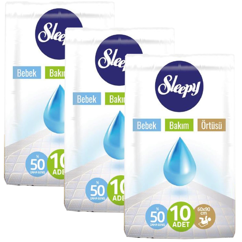 Sleepy Bebek Bakım Örtüsü 60x90cm 10lux3 Adet Yeni Ambalaj