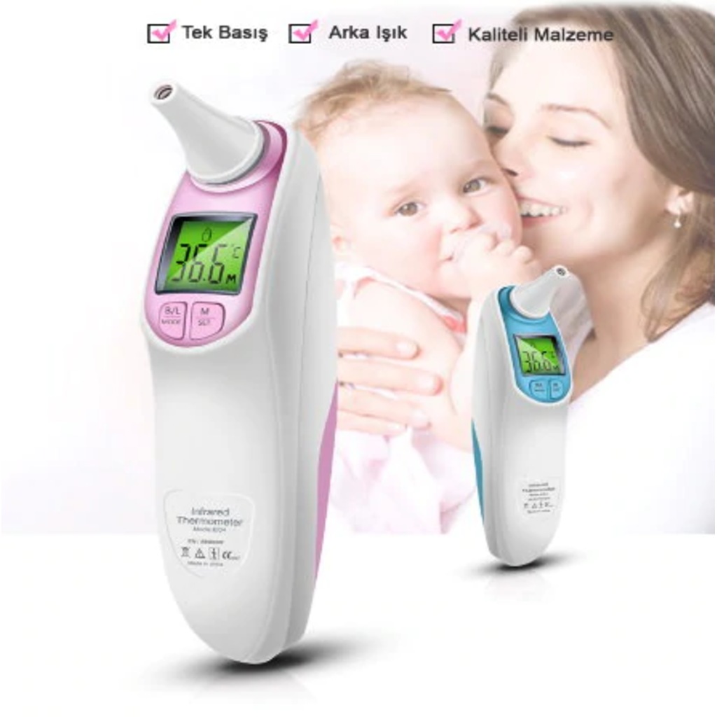 Ateş Ölçer Bebek Sağlık Ürünü Yeni Nesil Led Ekranlı Kulak Ateş Ölçer Bebek Sağlık Ürünü Yeni Nesil Led Ekranlı Kulak