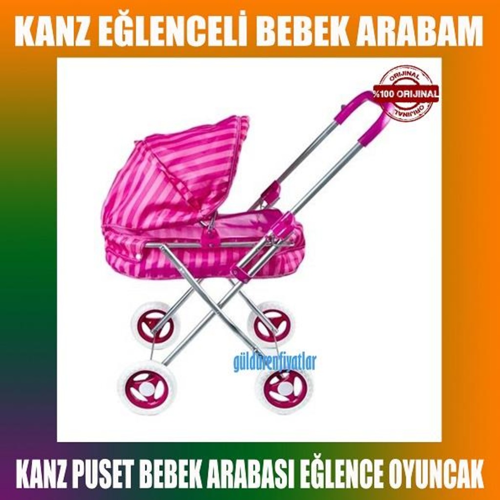 Kanz Eğlenceli Oyuncak Bebek Arabası Metal Puset