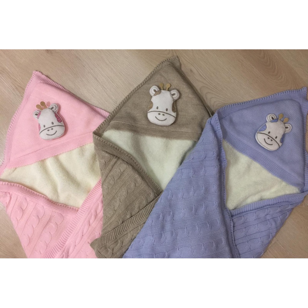 Lüks Organik Pamuktrikopolar Bebek Battaniye Önlük