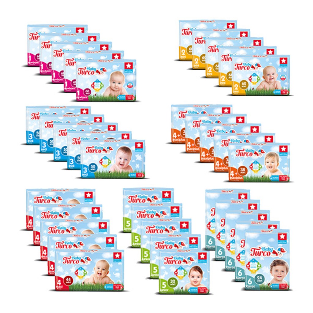 Baby Turco Bebek Bezi 12344+56 Beden Fırsat