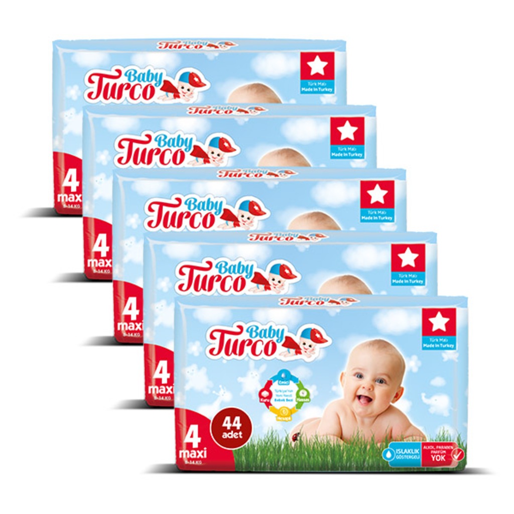 Baby Turco Bebek Bezi 4 Beden Maxi 814 Kg 220 Adet