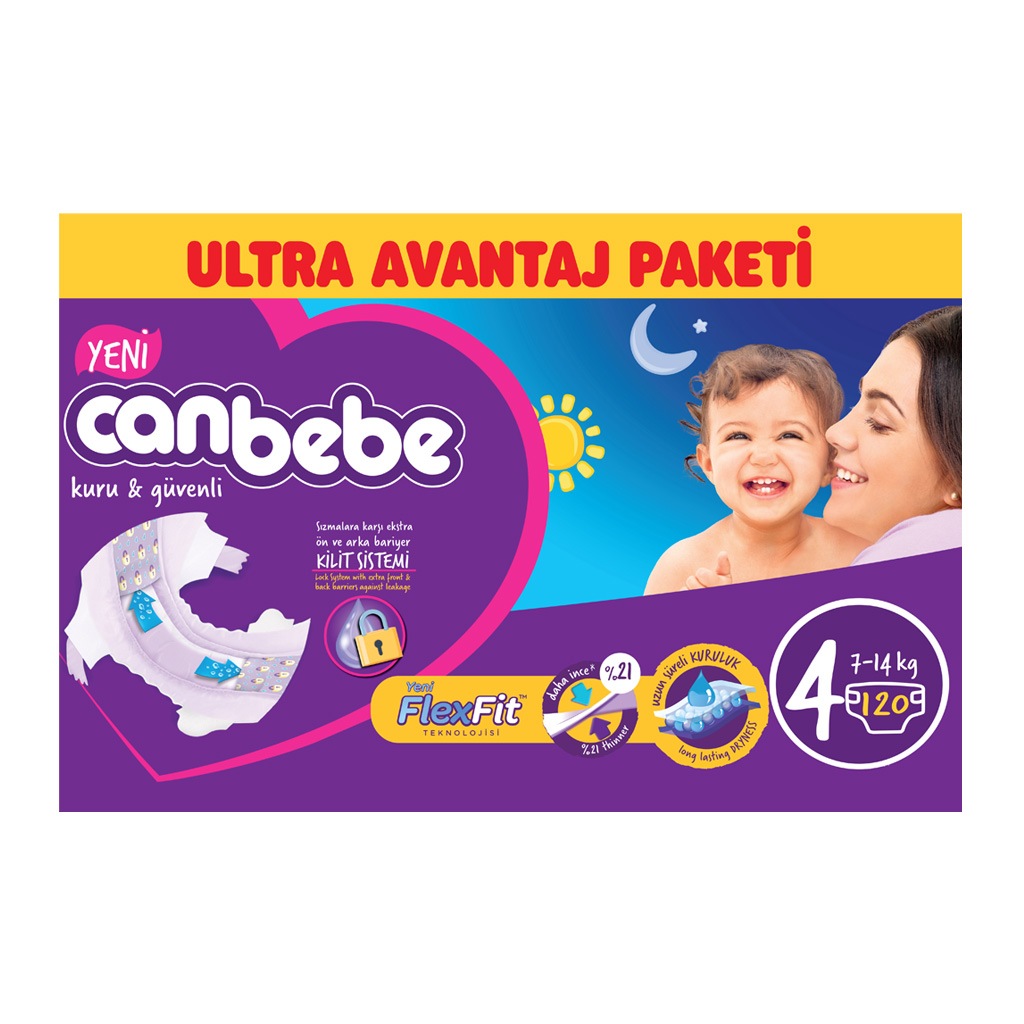 Canbebe Bebek Bezi Ultra Avantaj Paket 4 Beden Maxi 120 Adet Fiyatları