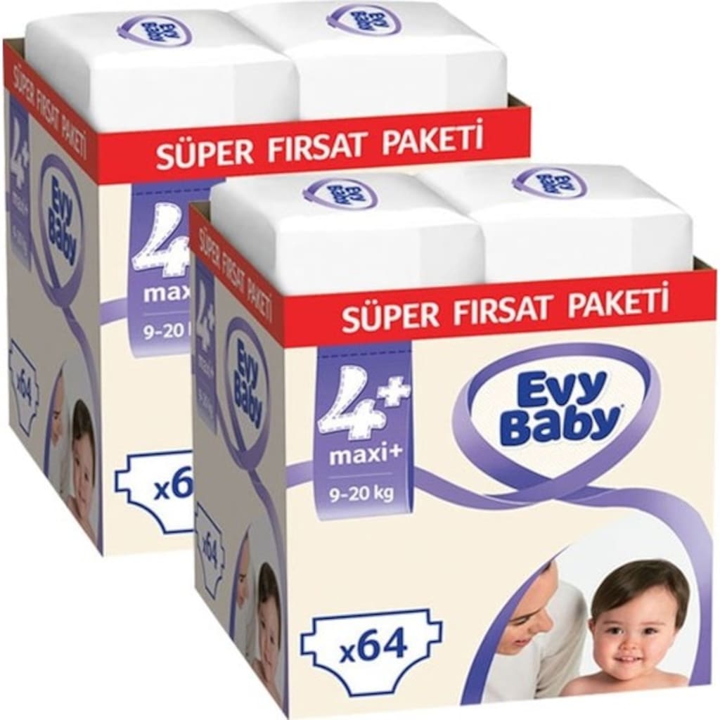 Evy Baby Bebek Bezi 4+ Beden Maxiplus Süper Fırsat Paketi