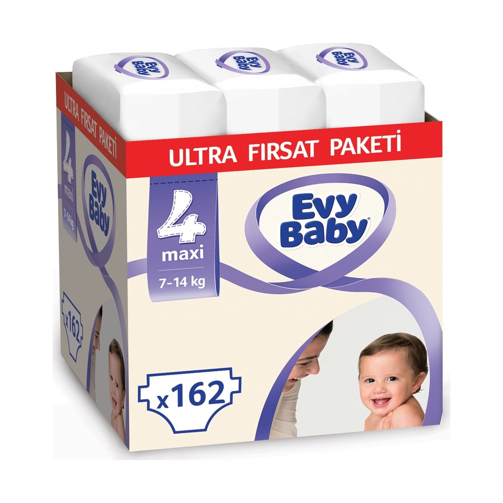 Evy Baby Bebek Bezi 4 Numara Maxi Ultra Fırsat Paketi 162