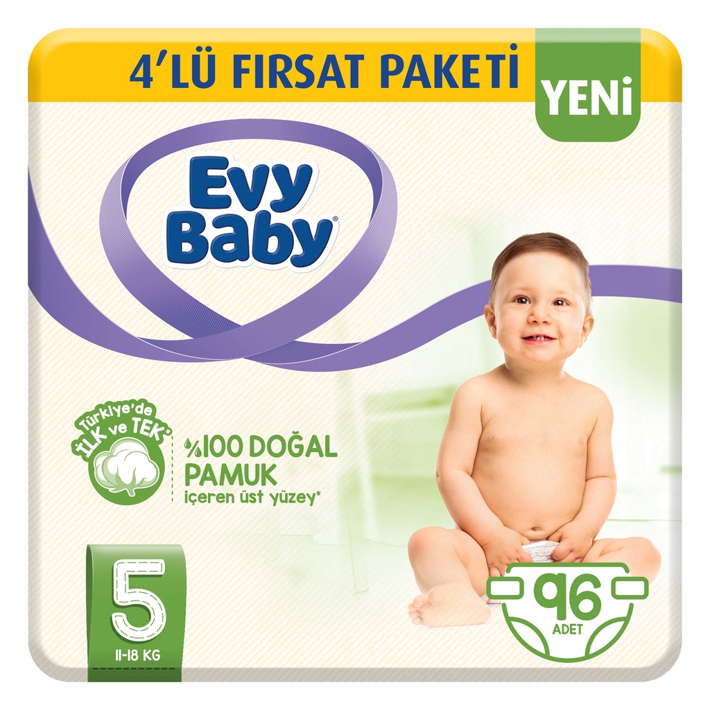 Evy Baby Bebek Bezi 5 Beden Junior 4�lü Fırsat Paketi 96