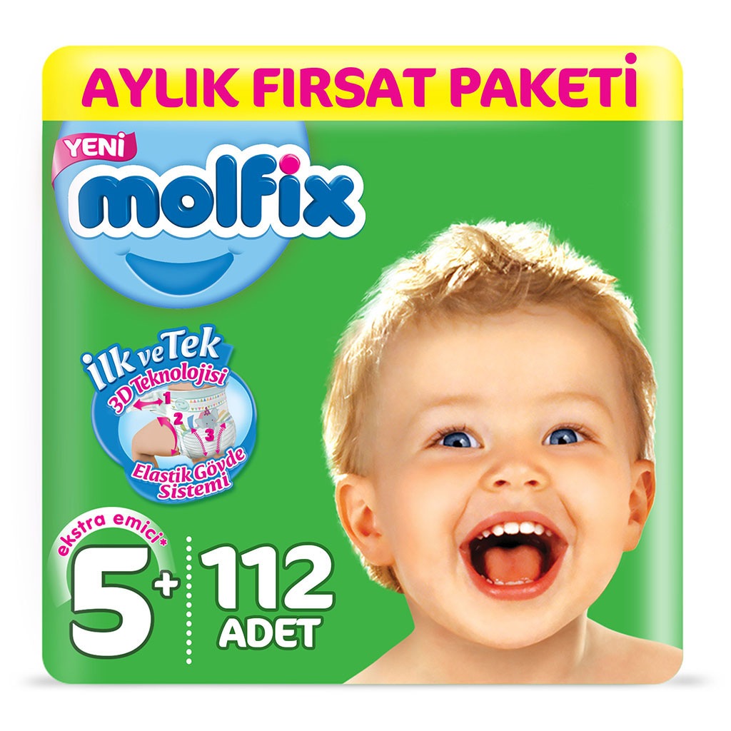 Molfix Bebek Bezi 5+ Beden Junior Plus Aylık Fırsat Paketi 112 Ad