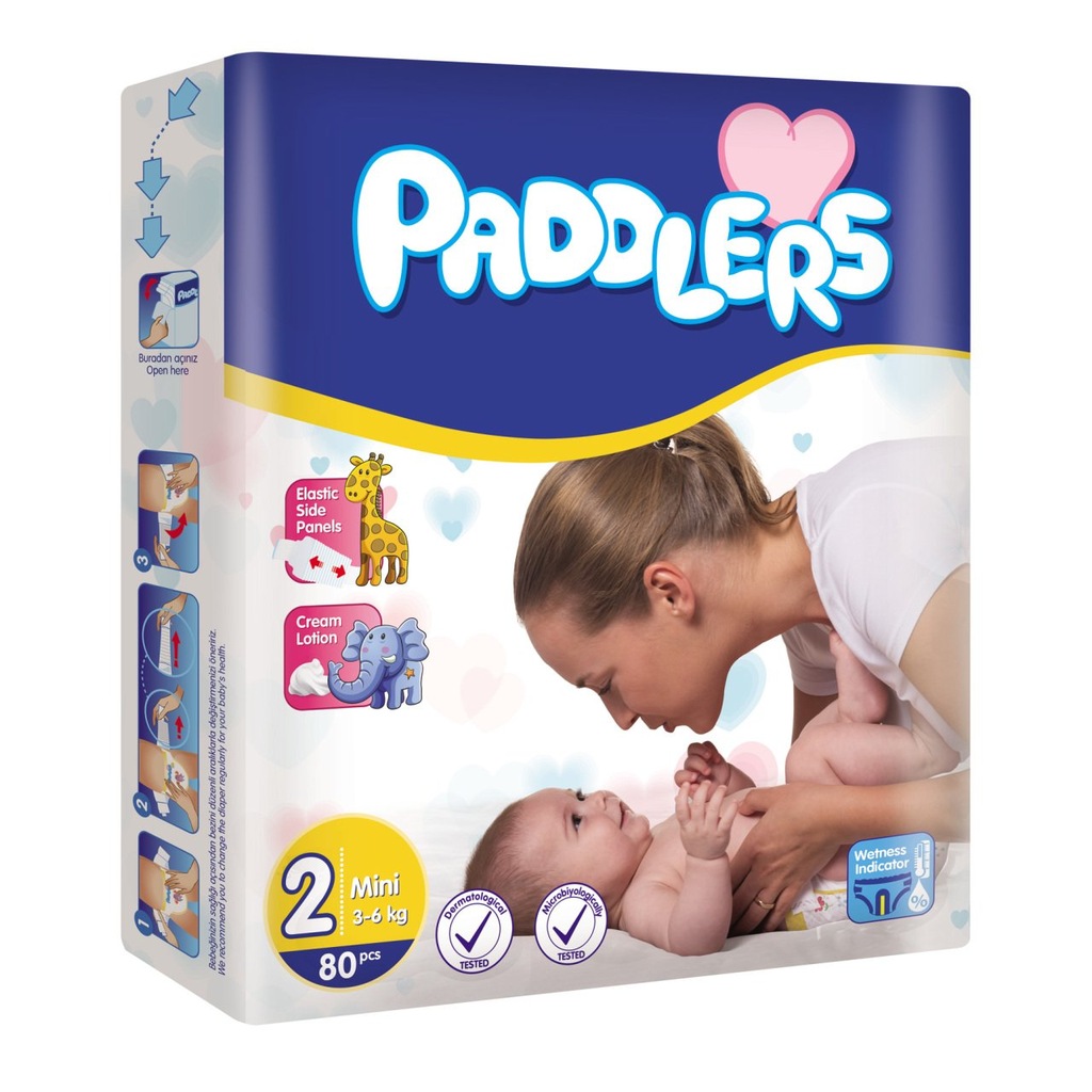 Paddlers 2 Numara Mini 80 Adet (3-6 Kg) Jumbo Paket