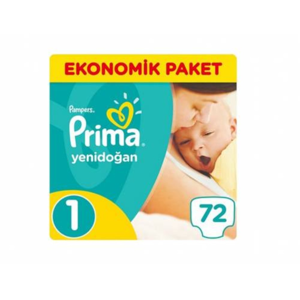 Prima 1 Beden Yenidoğan Bebek Bezi Ekonomik Paket 72 Adet