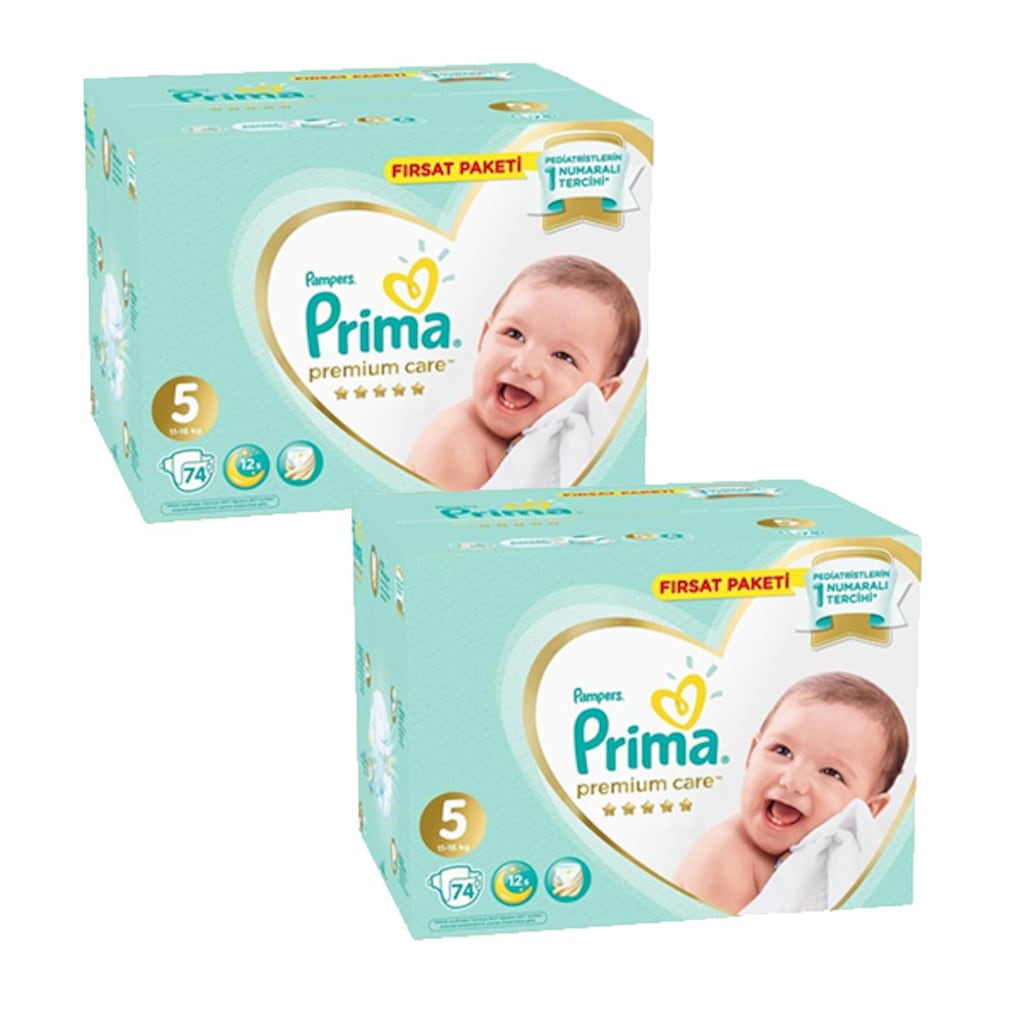 Prima Bebek Bezi Premium Care 5 Beden Junior 1116 Kg 74x2 148 A