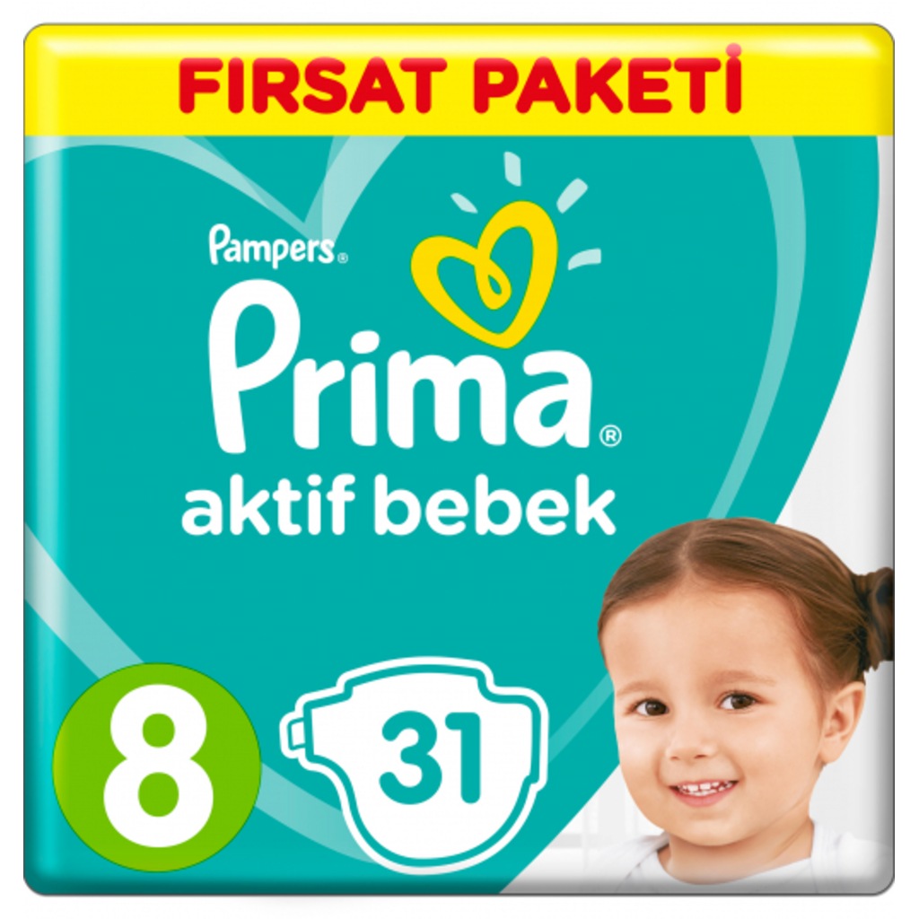 Prima Bebek Bezi 8 Beden 17+ Kg 31 Adet - AYNI GÜN KARGO
