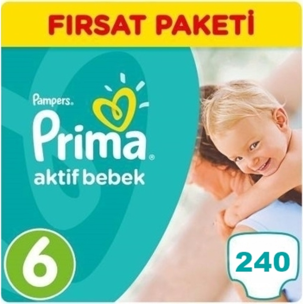 Prima Bebek Bezi No:6 Beden (13-18 Kg) 240 Adet Fırsat Paketi