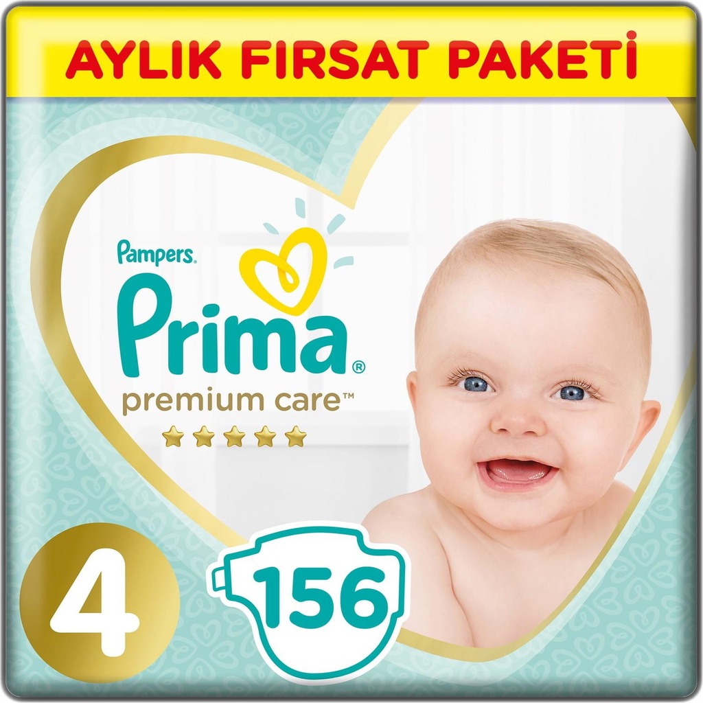 Prima Premium Care Bebek Bezi 4 Beden Aylık Fırsat Paketi