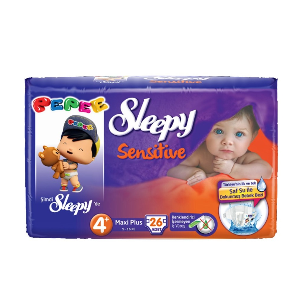 Sleepy Bebek Bezi Sensitive 4+ Beden Maxi Plus 916 Kg 26lı