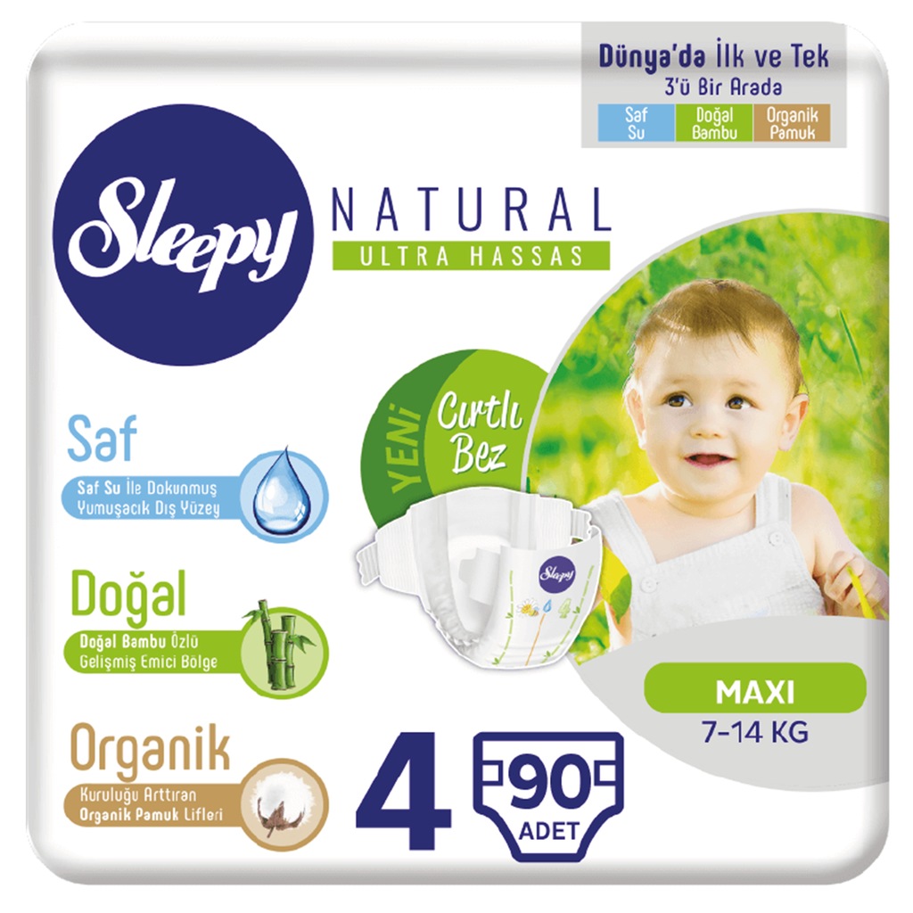 Sleepy Natural Bebek Bezi 4 Numara Maxi 90 Adet Fiyatları
