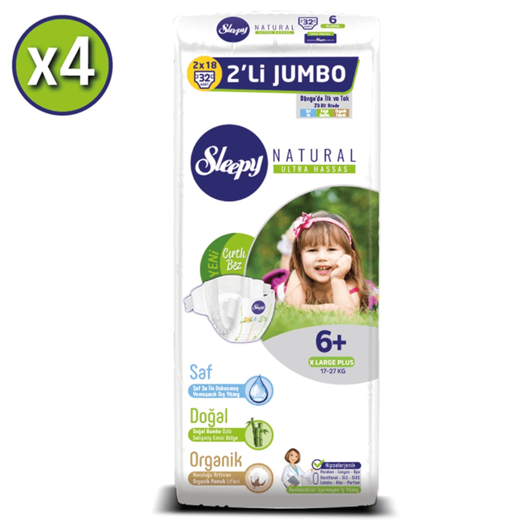 Sleepy Natural Bebek Bezi 6+ Numara Xlarge Plus 1 Fiyatları ve Özellikleri