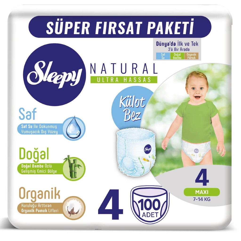 Sleepy Natural Külot Bez 4 Numara Maxi 100 Adet Fiyatları
