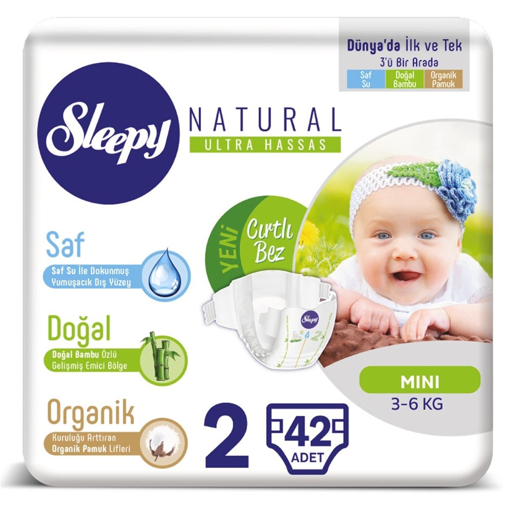 Sleepy Sensitive Pepee 2 Numara Mini 42 Adet Bebek Bezi