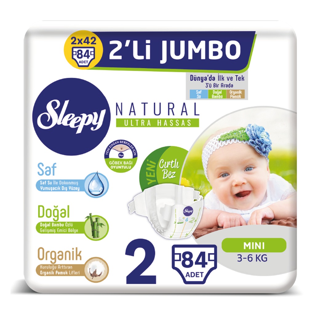 Sleepy Sensitive Pepee 2 Numara Mini Jumbo 84 Adet Bebek Bezi