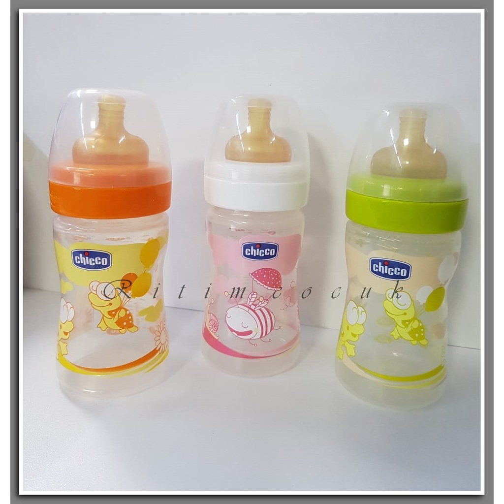 Chicco 150ml Kauçuk Uç Plastik Biberon Nature Glass Kolik Azaltır