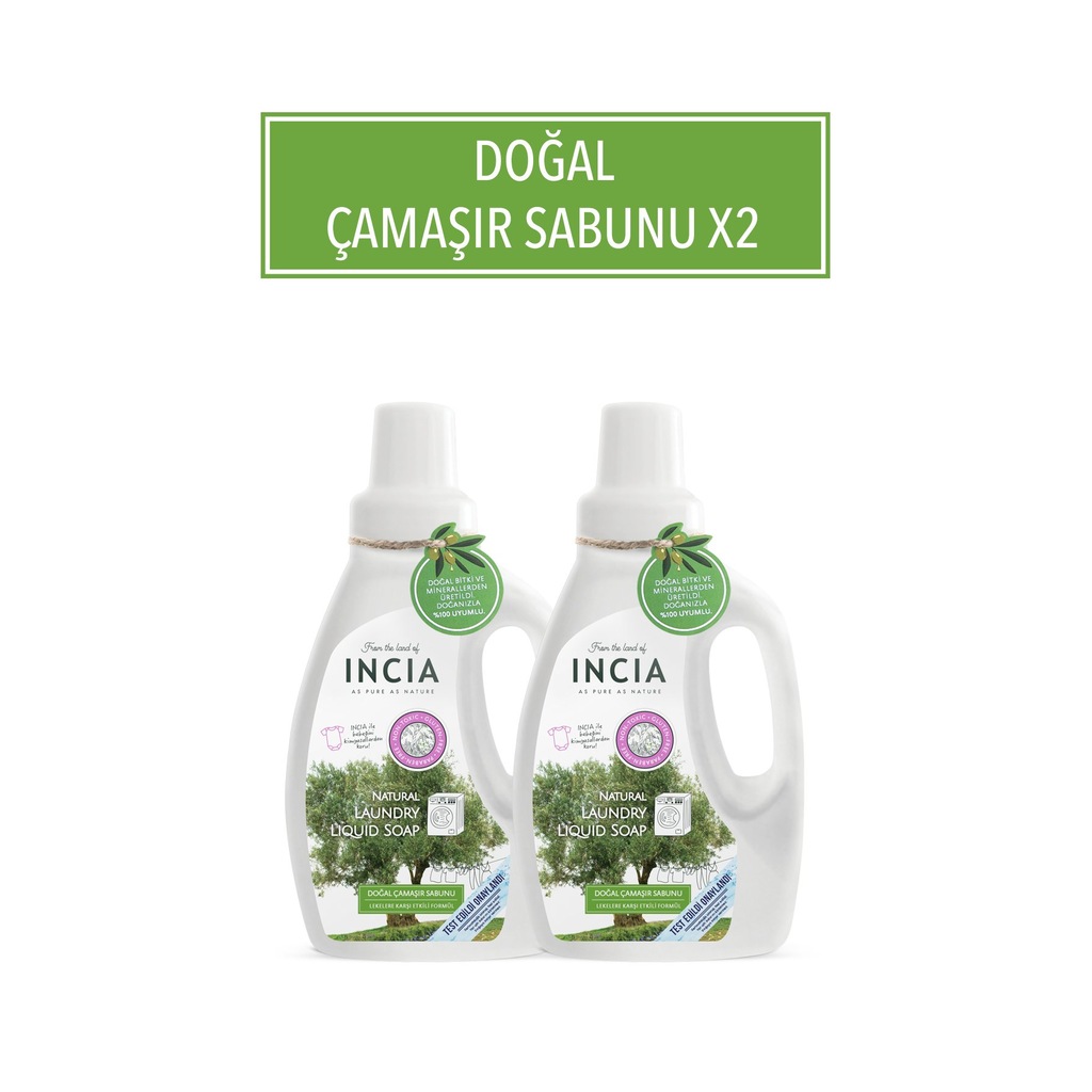 Incıa Doğal Çamaşır Makinesi Sabunu 750 ml X 2 ADET SKT:2023